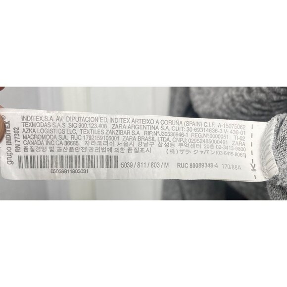 Zara Women's Medium M Med Gray Knit Sweater Long Sleeve Cropped Elastic Waist - Picture 7 of 15